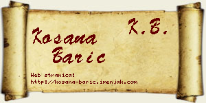 Kosana Barić vizit kartica